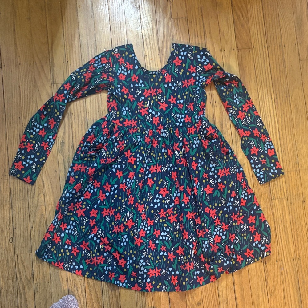 *Hanna Andersson Floral Dress - Blue and Red